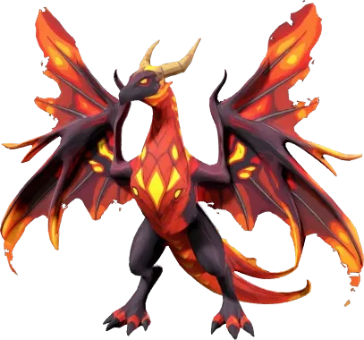 In-game model of Magnareth, a great magma roc.