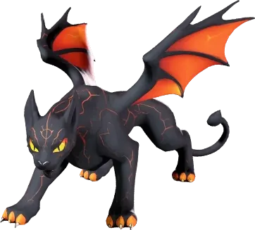 In-game model of Obsidane, a prowling panther of black volcanic glass.